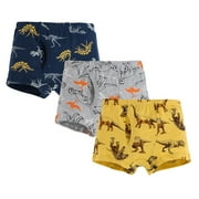ZACPNCV Toddler Boy Boxer Briefs 3 Pairs of Kids Underwears Soft Cotton Potty Training Underwear Blue 2-3 Years